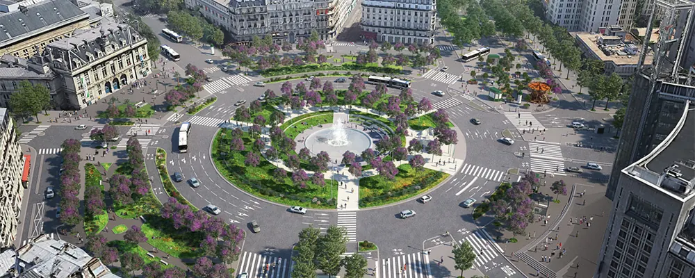 place d'Italie 75013 en survol : nettoyage de bureaux à Paris 13