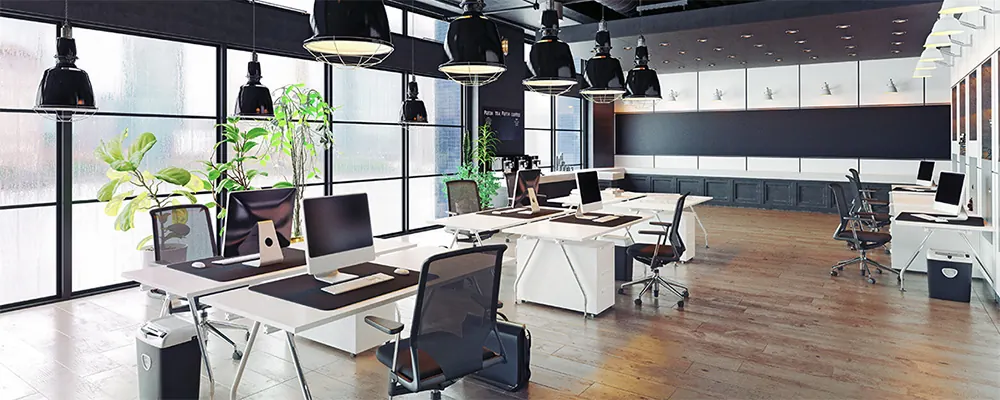 bureau bien nettoyé pour une désinfection des sols 