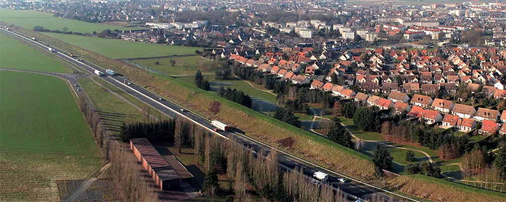 Vue aérienne de la ville de Brétigny sur Orge 91220. Entreprise nettoyage bureaux locaux 91
