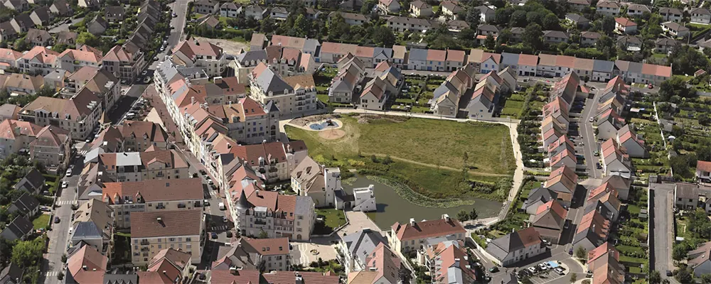 Vue aérienne du quartier St Éloi de Wissous 91320. Entreprise nettoyage bureaux locaux 91