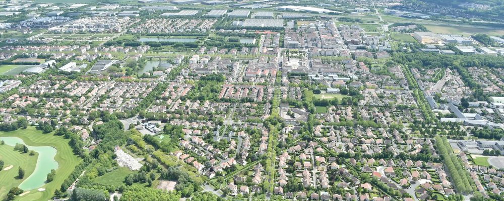 Vue aérienne de Bussy-Saint-Georges : entreprise de nettoyage de bureaux et de locaux à Bussy-Saint-Georges (77600)
