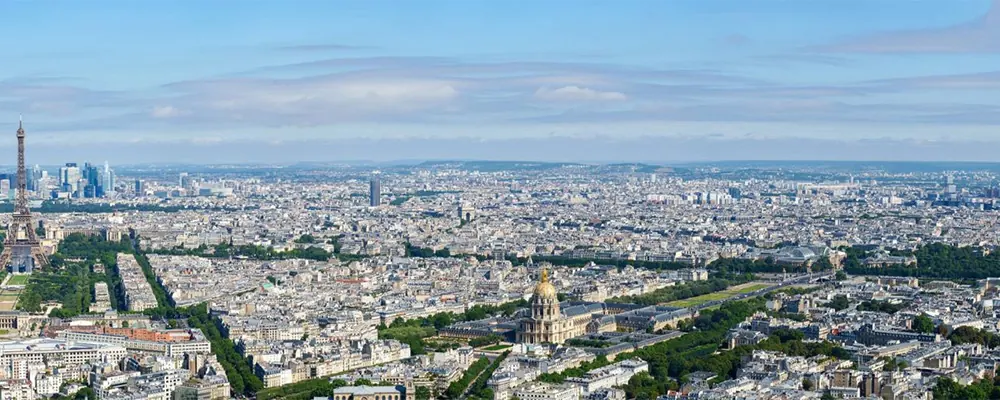 Vue aérienne de Paris et de sa banlieue : entreprise de nettoyage en Île-de-France